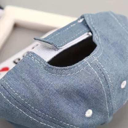 Toddler Denim Baseball Cap Sun Hat with Adjustable Strap