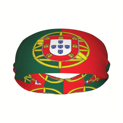 Portugal Flag Sports Headband - Polyester Geometric Design