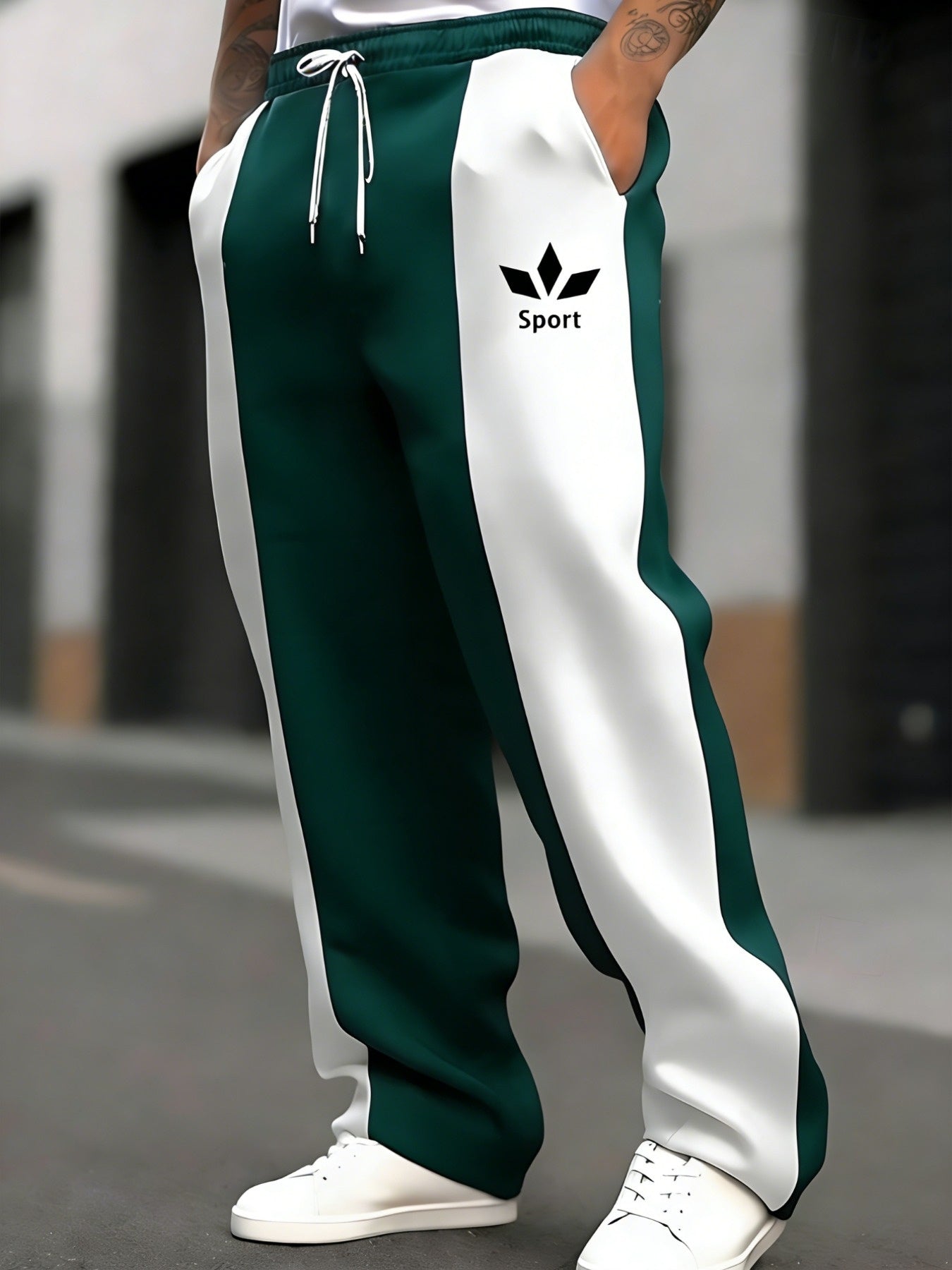 Men's Loose Straight-Leg Athletic Pants for Casual & Fitness