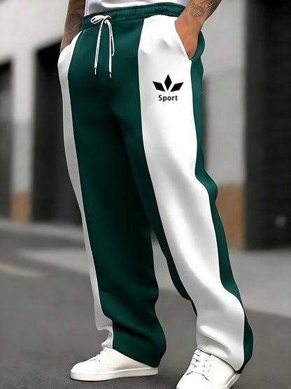 Men's Loose Straight-Leg Athletic Pants for Casual & Fitness