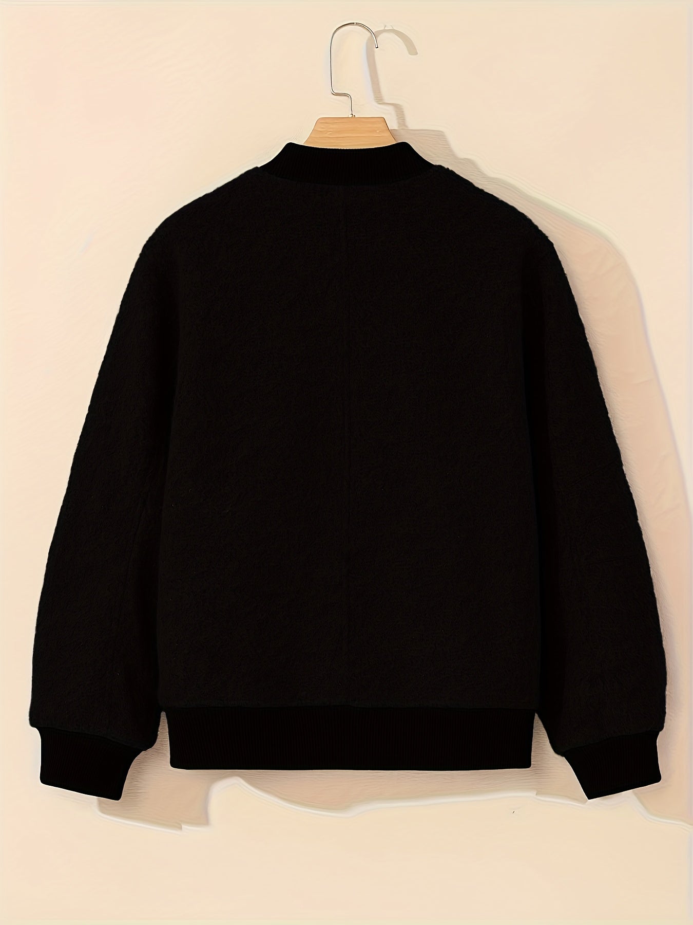 Women'S Elegant Casual Baseball Collar Jacket - Long Sleeve Zip-Up Coat with Asymmetrical Hem, Non-Stretch Fabric, Regular Fit for Spring/Fall, Casual Outerwear, Spring Fall Clothing, Chic Layering Piece, Durable Construction