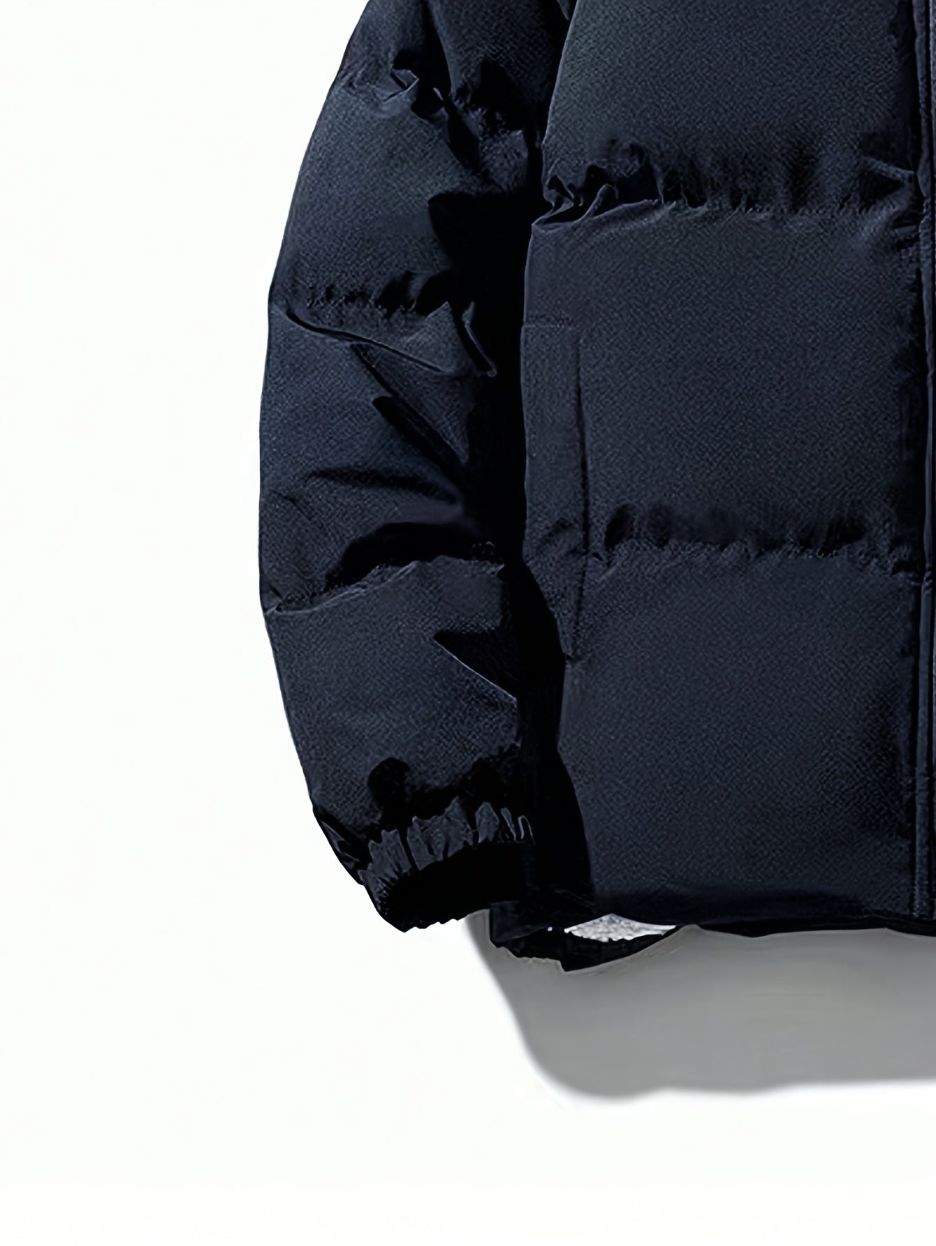Yilong OBM Men's 2025 Fleece-Lined Winter Coat - Stand Collar Padded Insulation, Machine Washable Polyester, Solid Color Casual Jacket with Zipper Closure for Cold Weather, Winter Jacket, Outdoor Clothing, Minimalist Design,