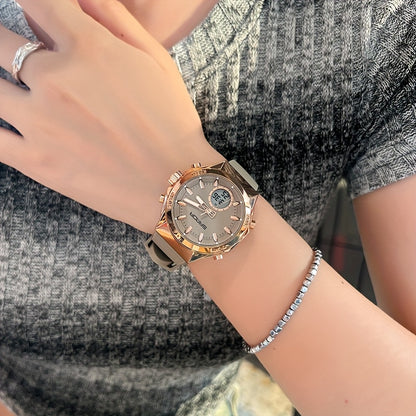 Minimalist Women's Digital Watch with Silicone Band and Alarm