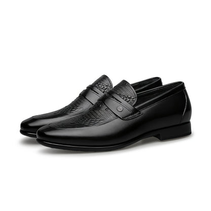 Men's Lightweight Leather Derby Shoes Slip-On Formal Business
