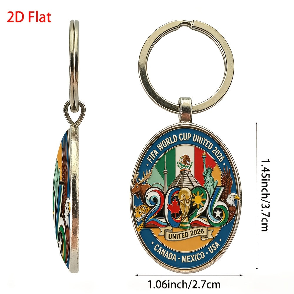 2026 FIFA World Cup Metal Keychain Featuring USA, Canada, Mexico