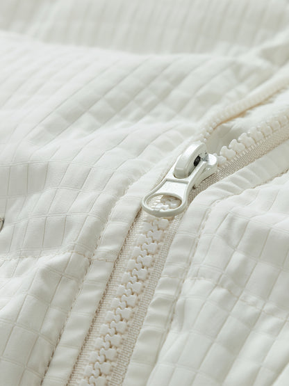 789 Men'S Stylish Thickened Winter Hooded Coat - Warm Fleece-Lined Jacket with "CONS" Letter Design, Loose Fit, White, Casual Winter Outerwear, Winter Jacket