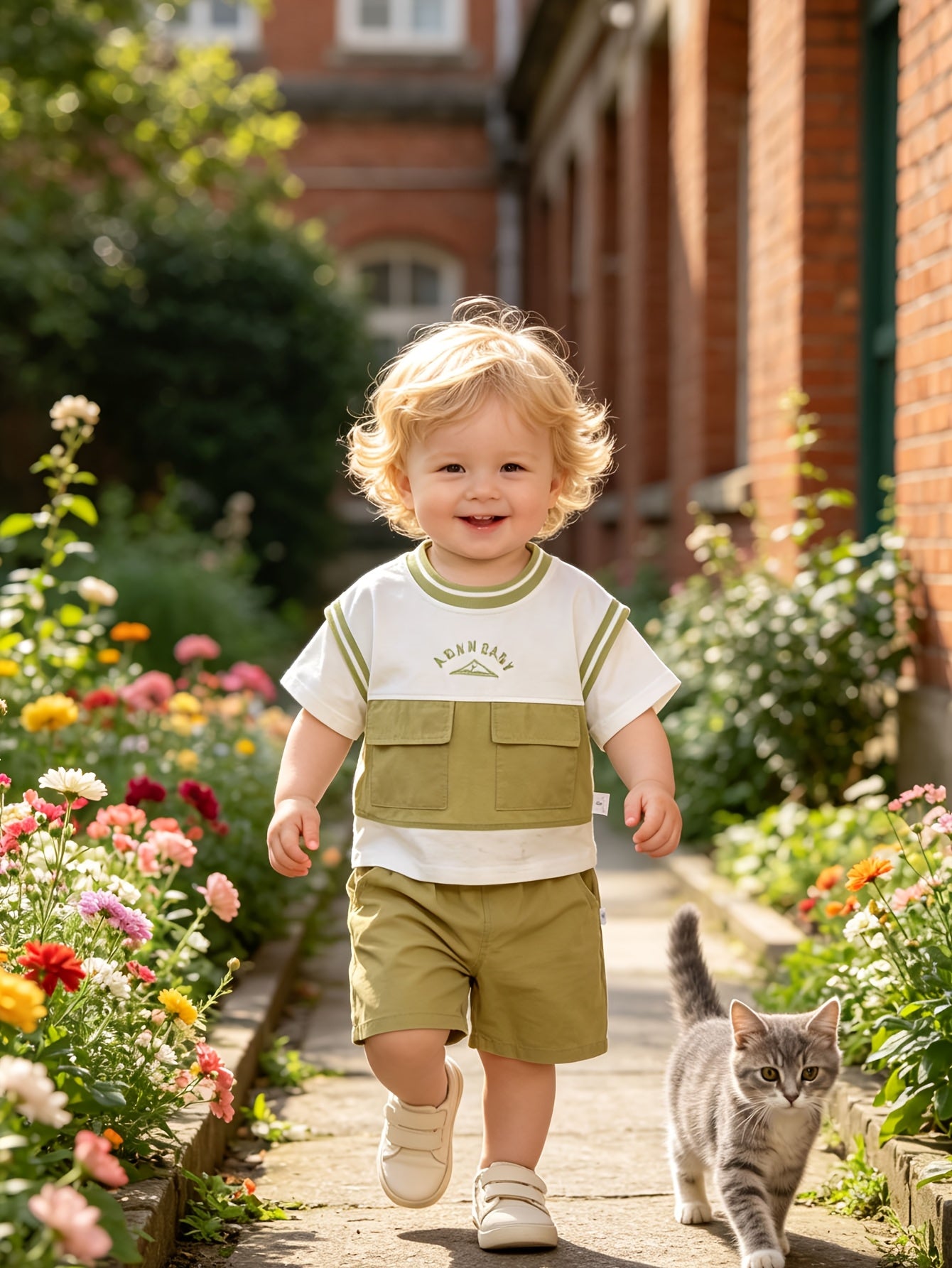 Unisex Cotton Baby Short-Sleeve Set 6-48 Months Casual Summer