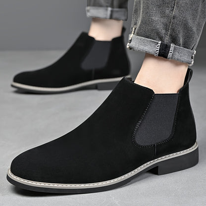 High-End Business Men'S Chelsea Boots, Pointed Elastic Ankle Boots, Slip-Resistant And Wear-Resistant Formal Shoes, British Style Slip-On Loafers, Suitable for Both Work And Casual Wear.