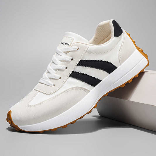 1 Pair of Men'S Casual Sneakers, Comfortable And Fashionable on The Feet, Suitable for All Seasons, White, Black, Green - Suitable for Outdoor Travel, Walking, And Sports - ayq