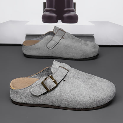 Men's Comfortable Backless Slip-On Slippers with Thick Sole