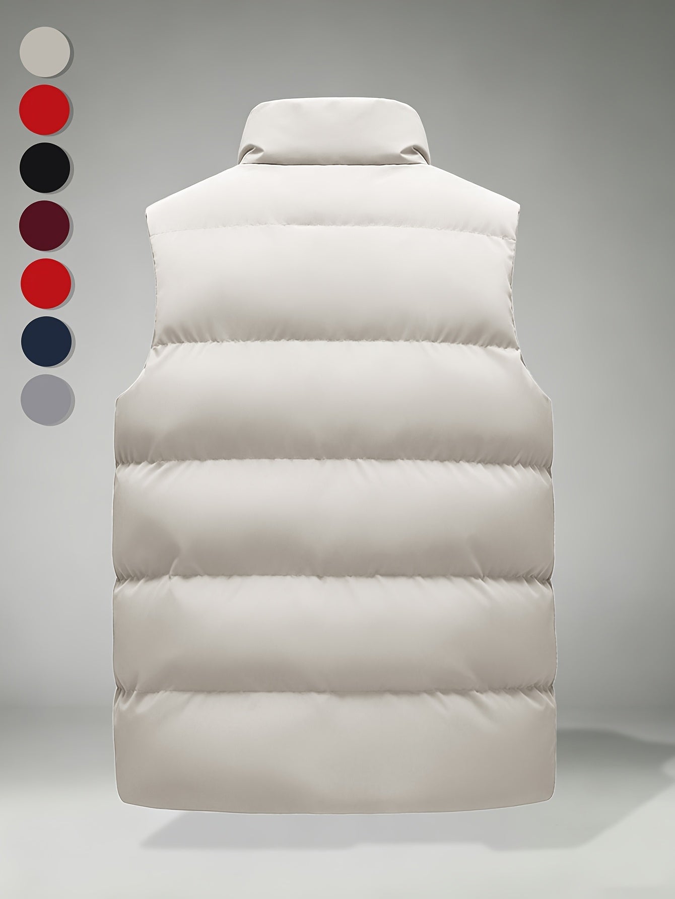Men's Autumn-Winter Stand Collar Warm Polyester Vest