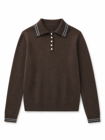 Women's Chocolate Brown Slim Fit High Neck Sweater for Fall Winter