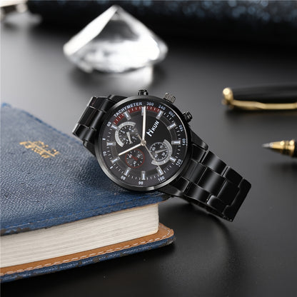 3pcs Fashionable and Handsome Business Casual Men's Quartz Watch Gift Box Set + Rosary Beads + Wallet, Perfect Gifts for Father's Day, Teacher's Day, Thanksgiving