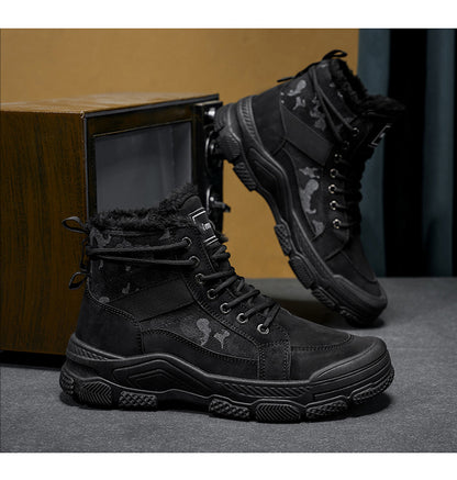 Men'S Winter Snow Boots - Thick Insulated Ankle Boots with Lace-Up Closure, Non-Slip PVC Sole - / - Cold Weather Shoes for Hiking, Outdoor