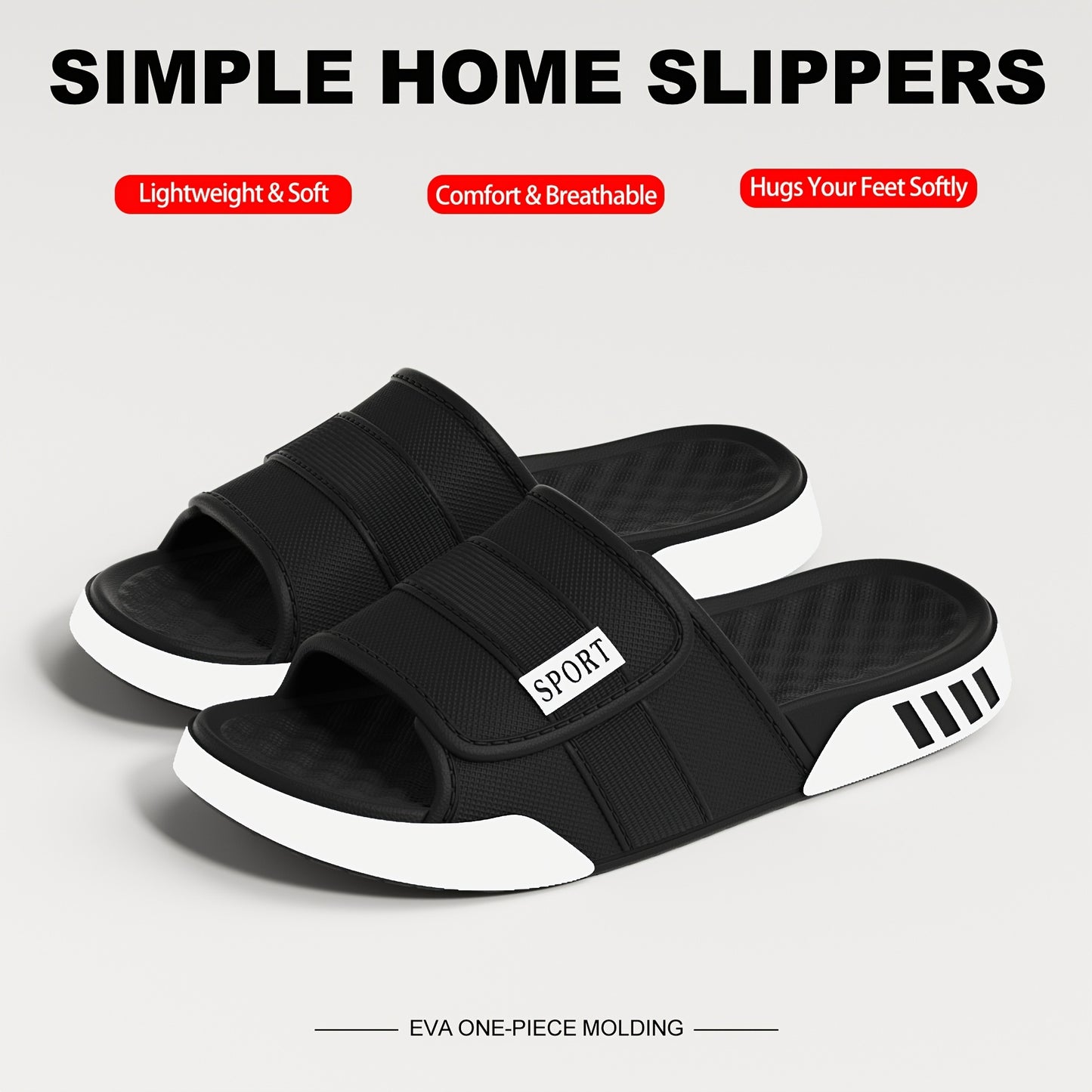 New Men'S Indoor And Outdoor Slippers, Home Shoes, Thick-Soled EVA Non-Slip Slippers, Stylish Thick-Soled, Silent, And Wear-Resistant - ayq