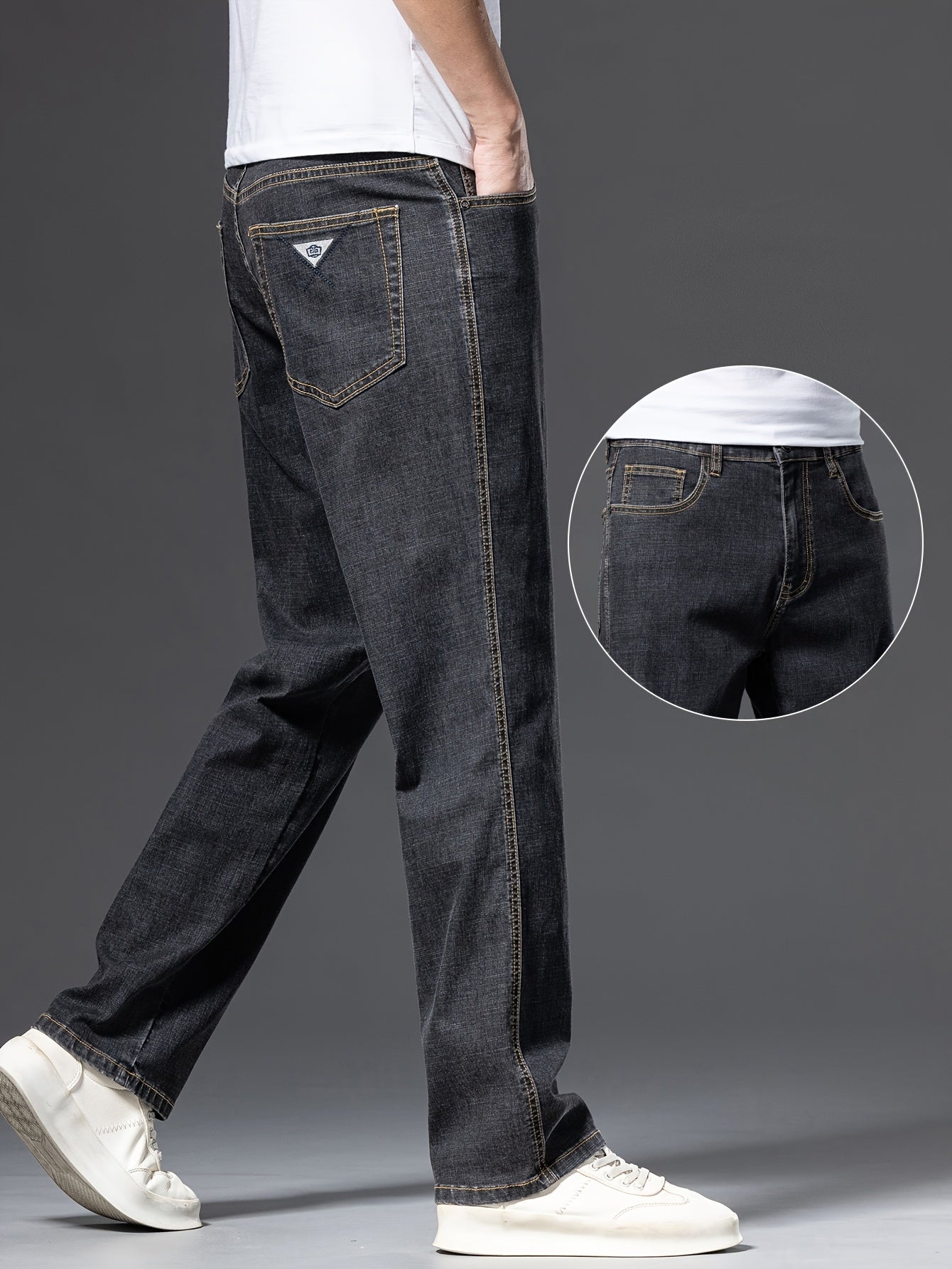 Geng Yuanshi High-End Summer Men's Jeans New Trend Fashion Straight-Leg Light Business Stretch Denim Pants