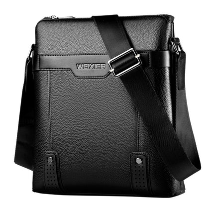 WEIXIER Men's Fashion Crossbody Bag - Adjustable Strap, Faux Leather, Deep Brown   Casual Street Style Shoulder Bag for Outings