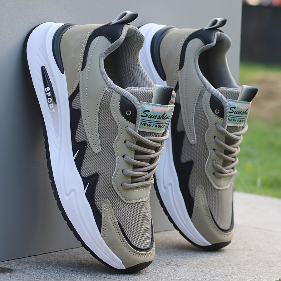 Men's breathable mesh sports shoes, lightweight flat heeled board shoes, Men's versatile casual shoes, soft soled comfortable and fashionable running travel shoes