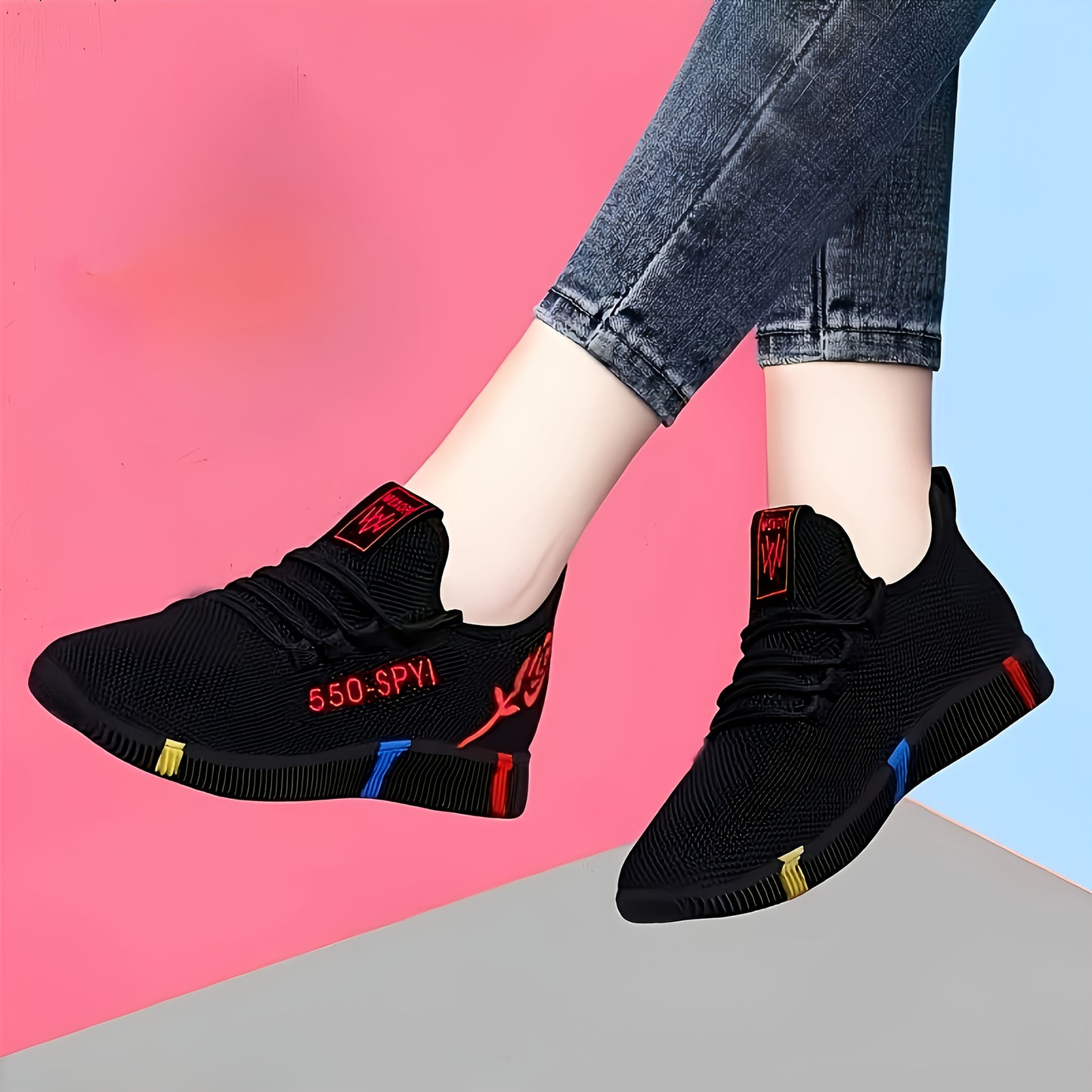 Women'S Casual Sports Shoes, Spring Fashion New Trendy Breathable Mesh Running Shoes, Anti-slip and Wear-resistant Lightweight Casual Shoe