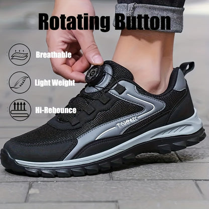 Men'S Lightweight Breathable Outdoor Walking Shoes - Low-Top Comfortable Sneakers with EVA Cushioning, Fabric Upper  Sole for Hiking, Jogging, Casual Wear - Black/White Striped Design, Hiking Shoes, Jogging Footwear, Stylish