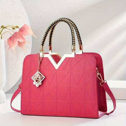 Elegant Large Capacity Black PU Crossbody and Handbag for Women
