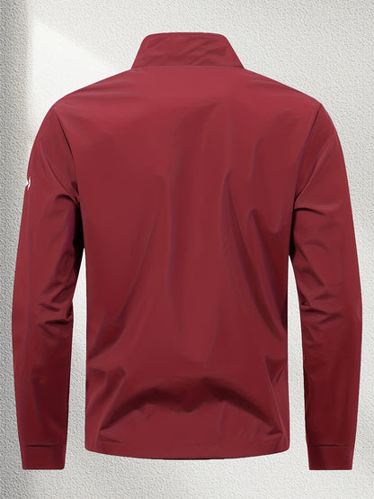 Unisex Casual Sport Bomber Jacket with Stand Collar for Spring-Fall