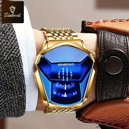 BINBOND Men's Quartz Business Watch Stainless Steel Strap