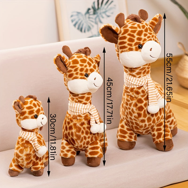 Cute Soft Cartoon Giraffe Plush Toys Stuffed Animals Fawn Doll Warm And Comfortable Home Decoration Giraffe Doll, Holiday And Birthday Gifts for Friends