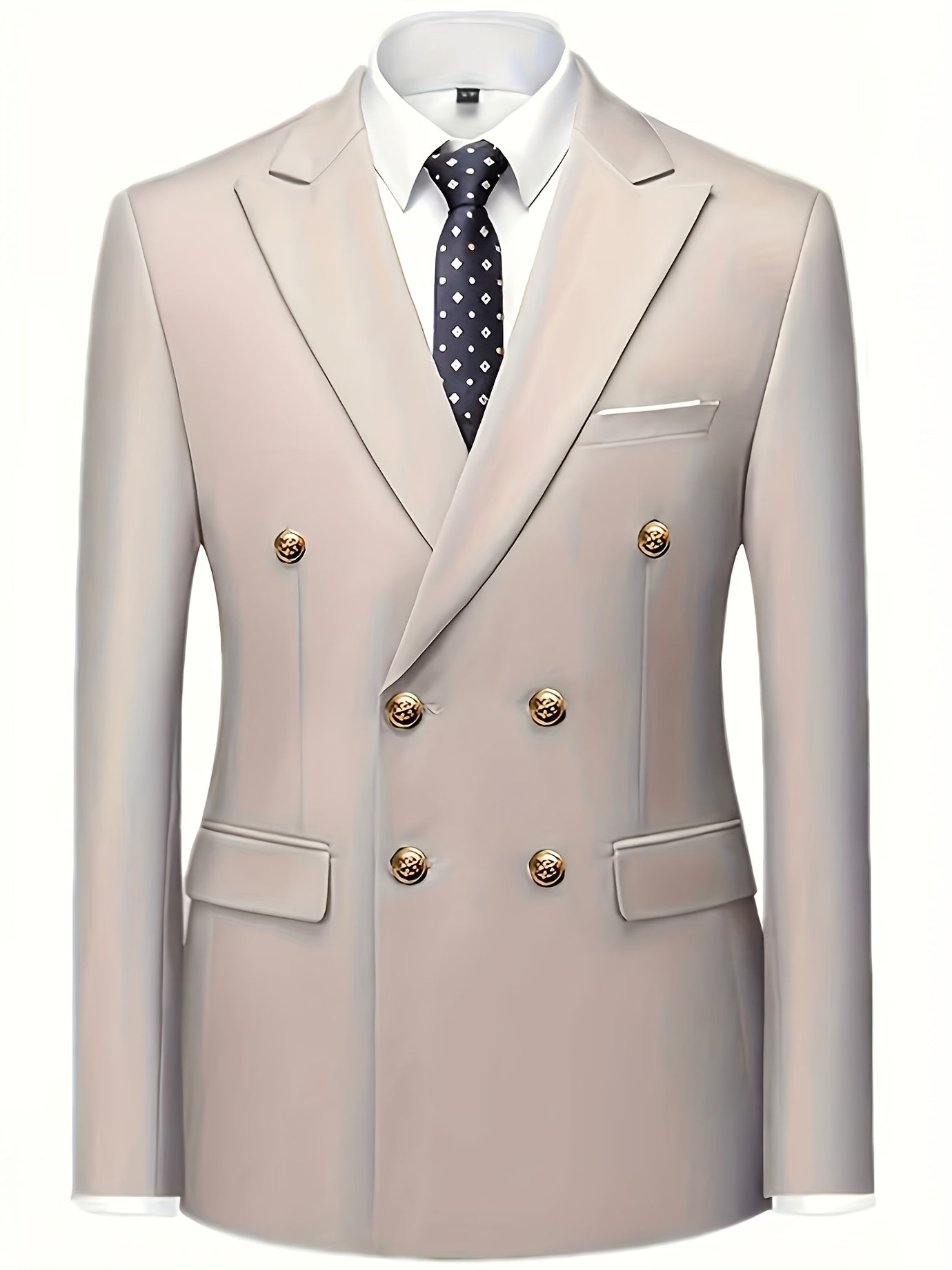 Men's Slim Fit 2-Piece Polyester Suit with Notched Lapel