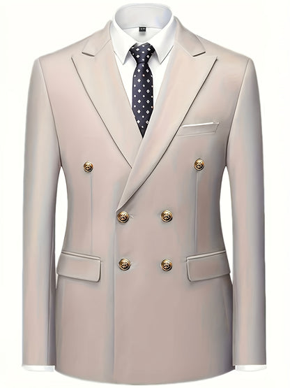 Men's Slim Fit 2-Piece Polyester Suit with Notched Lapel