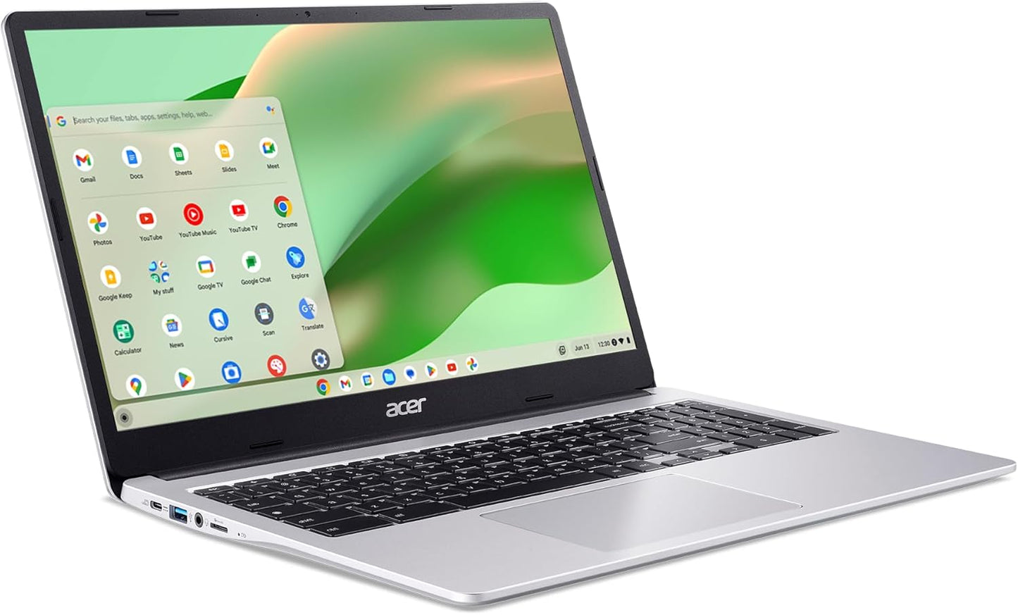 Acer Chromebook 315 Laptop | Intel Celeron N4500 | 15.6" Full HD IPS Display | Intel UHD Graphics | 4GB LPDDR4X | 64GB Emmc | Intel Wi-Fi 6 | DTS Audio | USB Type-C | Chrome OS | Cb315-4H-C8Xu,Silver