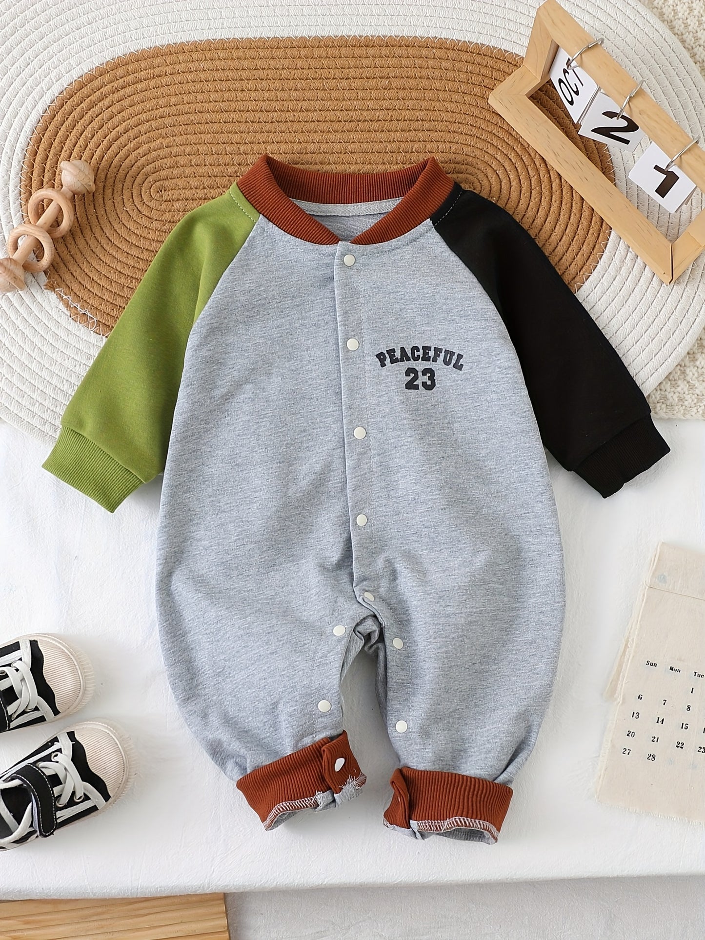 Baby Boy Cotton Bodysuit Long Sleeve Casual Spring Fall Outfit