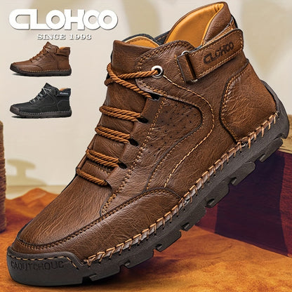 Men's High-Top Casual Lace-Up Sneakers with Rubber Sole