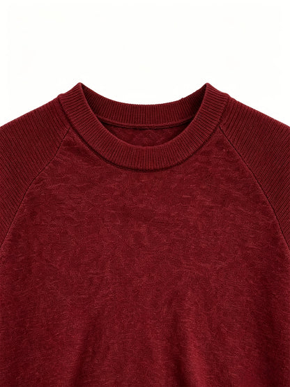Men's Casual Summer Raglan Sleeve Knit Sweater, Lightweight Polyester