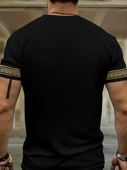 Men's Sports Round Neck Short Sleeve Shirt and Shorts Set, 3D Print Casual Summer Outfit