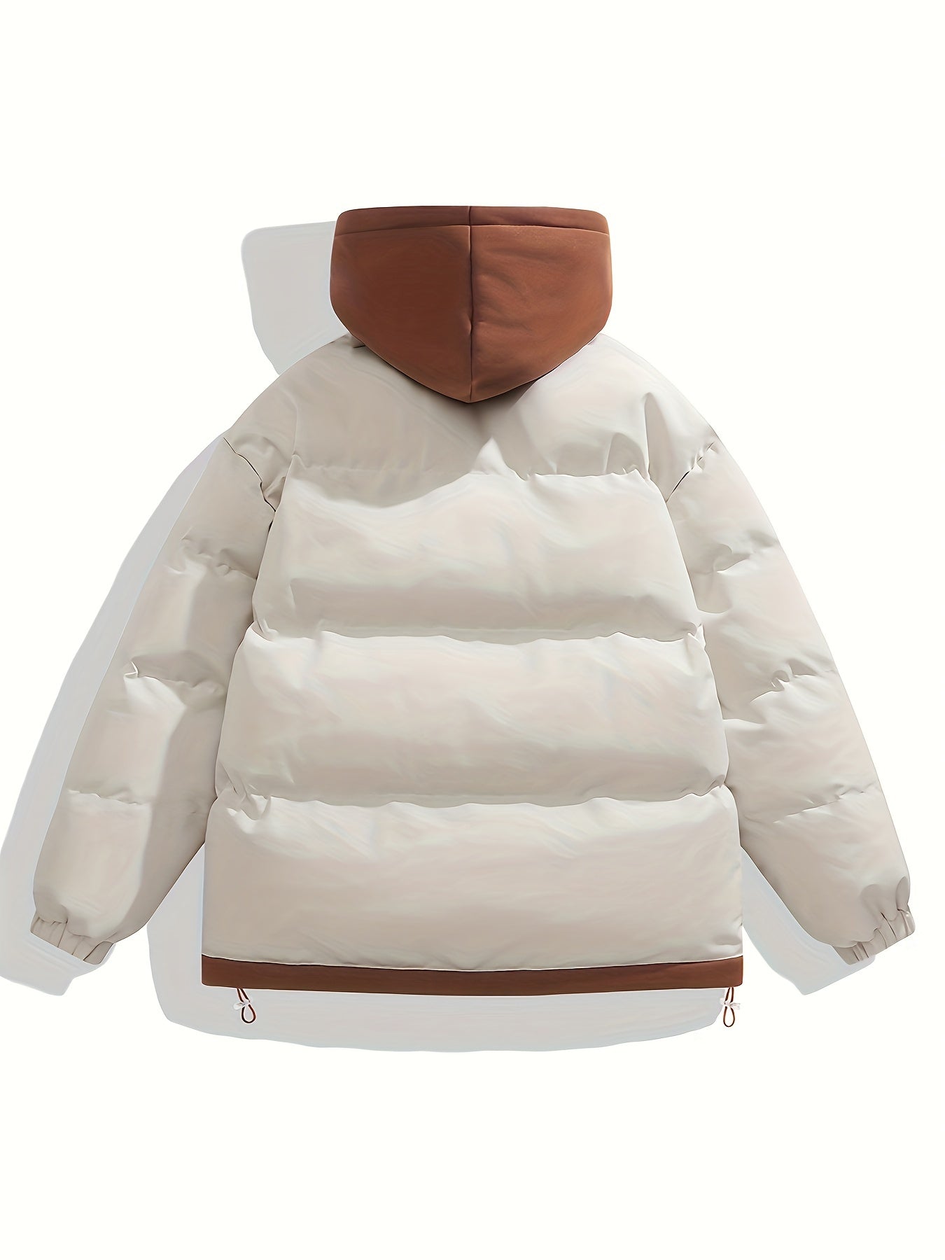 Women'S Light Blue Hooded Puffer Jacket - Cozy Fleece-Lined Winter Coat with Drawstring Hood, Casual Style for Cold Weather, Winter Coat