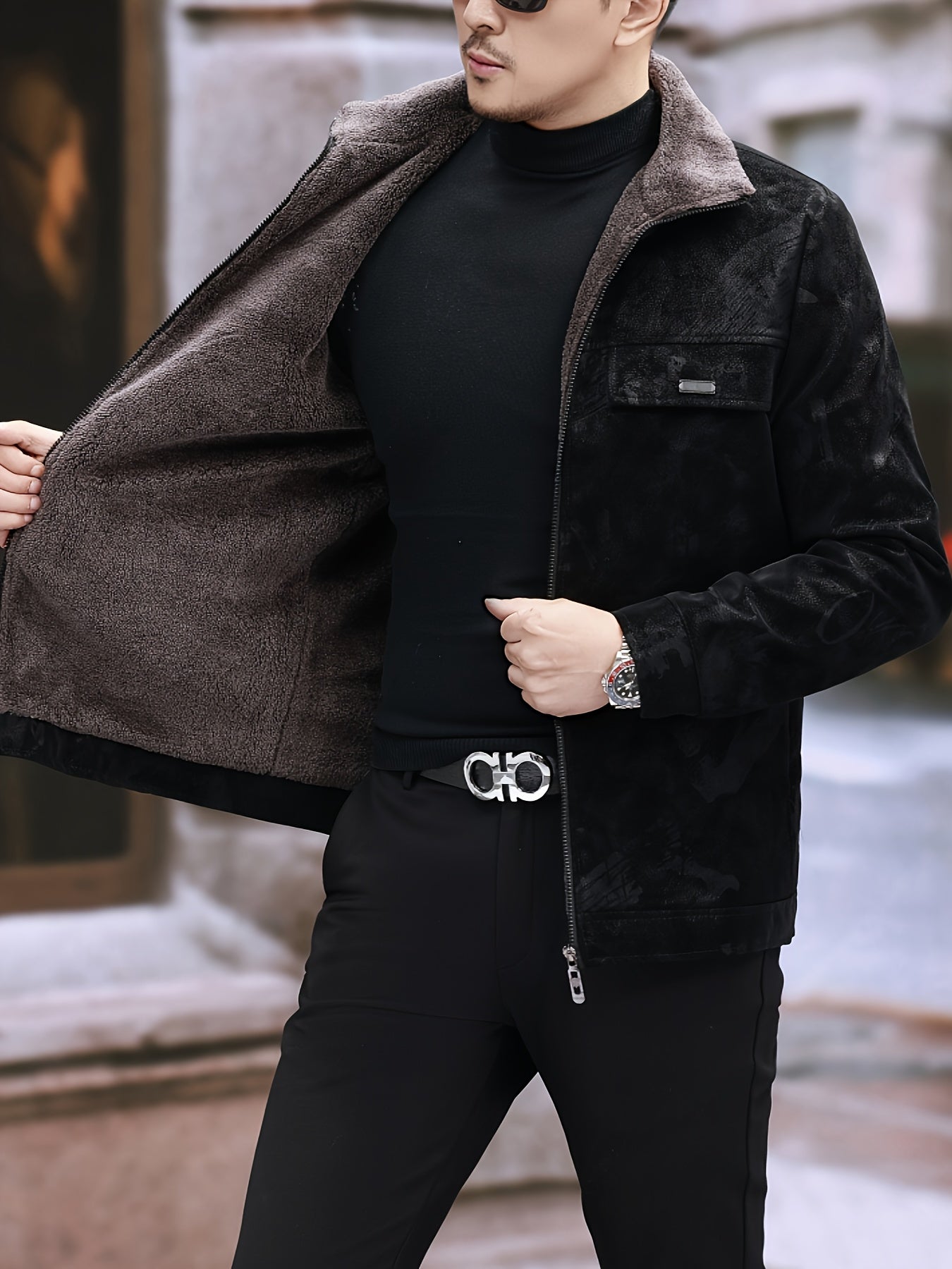 Men's Heavyweight Winter Jacket - Thermal Insulated Coat with Full-Zip Closure, Formal Office & Casual Outerwear - Polyester Lining - Non-Stretch Fabric - Professional Administrative Jacket for Cold Weather