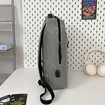 Three-piece minimalist computer backpack set, consisting of a lightweight shoulder bag, chest bag, and wallet, suitable for daily commuting and business use