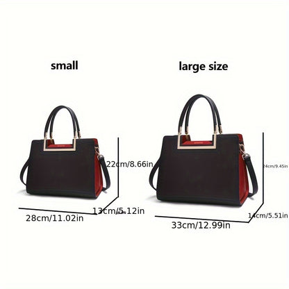 Elegant Black Split Leather Satchel Bag with Removable Strap