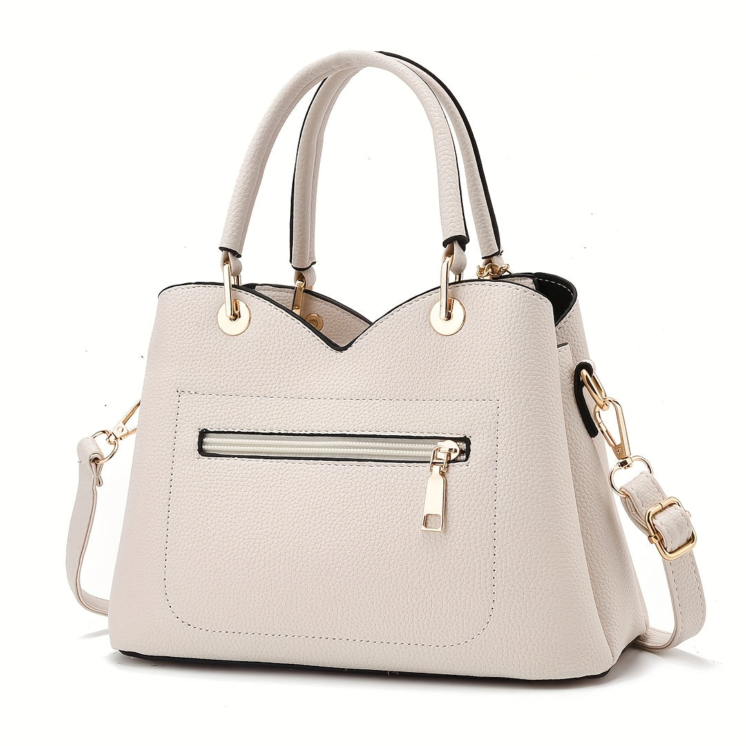 Fashionable Handbag for Women - Elegant Tote with Zipper Closure and Polyester Lining
