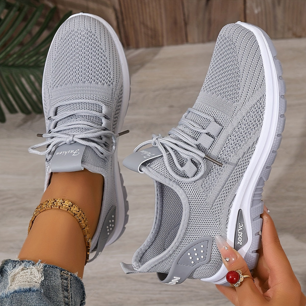 ZOSIVC Cheap Women's Shoes, Slip-on Sneakers for Women, White and Black Comfortable Summer Casual Beach, Vacation, Camping & Casual Attire Shoes | Mesh Upper Ladies' Sneakers - Gifts