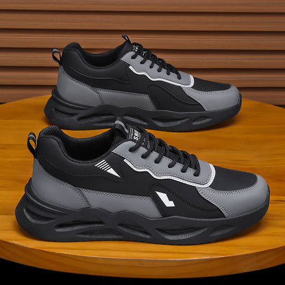 Men's Retro Sporty Casual Sneakers - Low-Top Breathable PU Upper, Cushioned EVA Insole  Durable PVC Outsole - All-Season Comfort for Daily Wear, Running  Casual Outings - Black