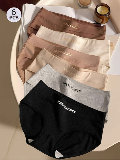 6-Pack Women's Cotton Sports Briefs Comfortable Triangle Panties