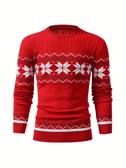 Men'S Jacquard Casual Knitted Warm Top