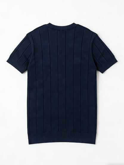 Men'S Summer Solid Color Rib-Knit Short Sleeve Crew Neck Sweatshirt | Comfortable and Breathable, Casual and Work-Appropriate, Machine Washable - ayq