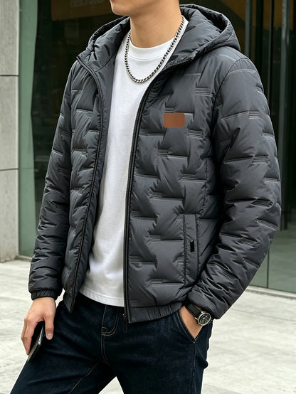 Men's Hooded Zipper Jacket for Fall Winter Outdoor Sports