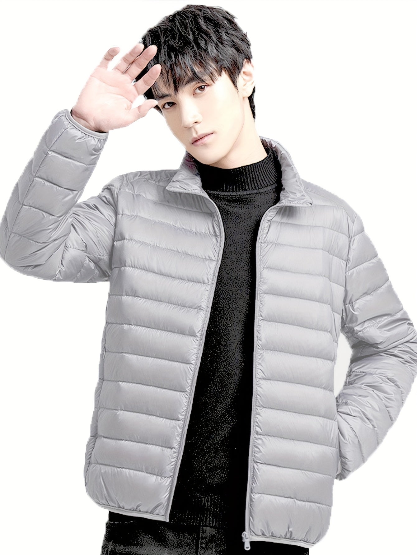 Spring, Autumn, And Winter Styles with a Stand Collar And Zipper Closure, Versatile Casual Lightweight Jacket for Men