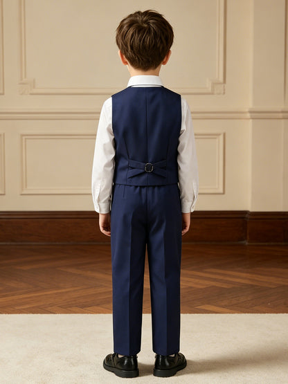 Boys' Gentleman's Vest Set with Pants and Bow Tie, Classic Style