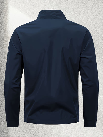 Unisex Casual Sport Bomber Jacket with Stand Collar for Spring-Fall