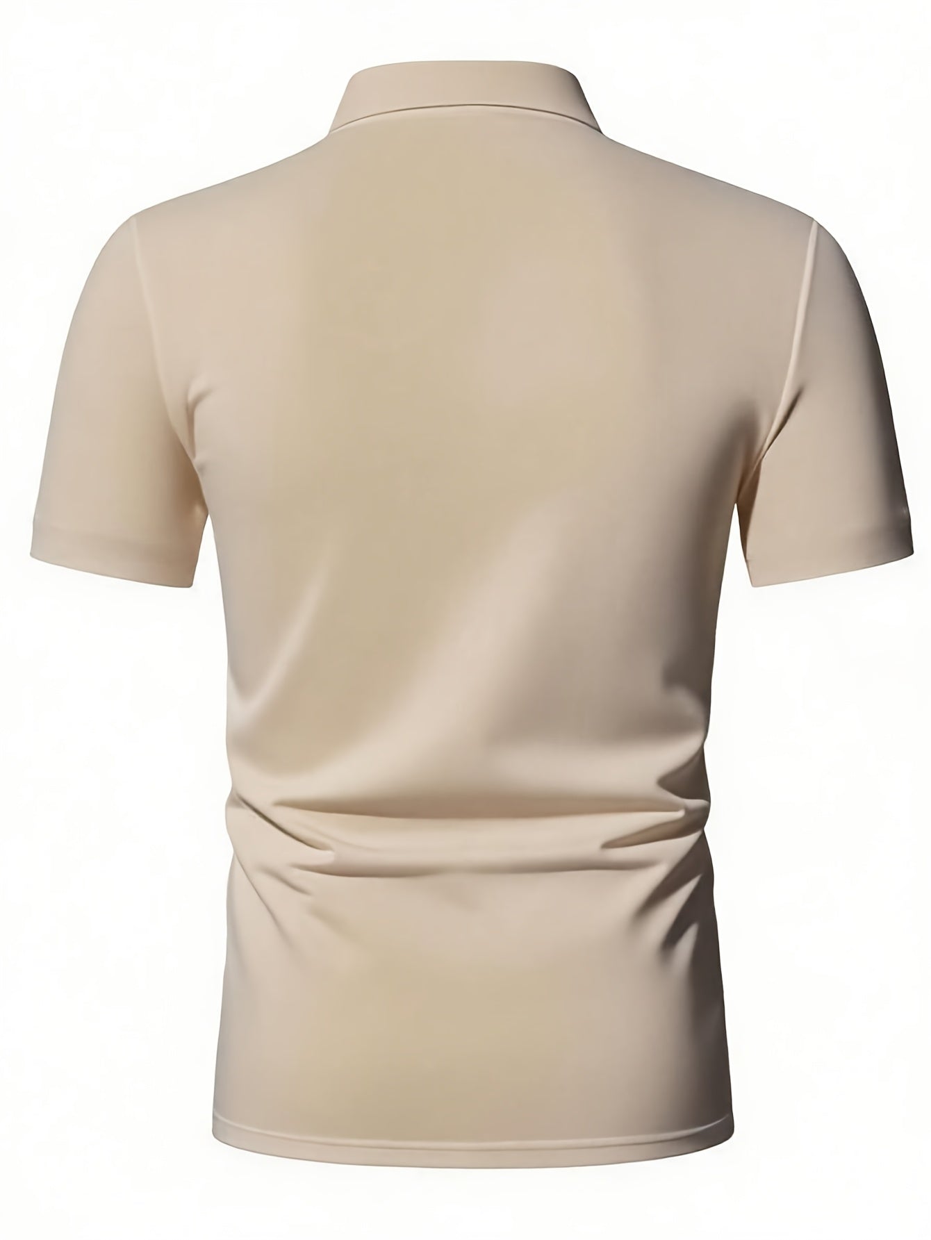 Men's Slim-Fit Zip Shirt with Short Sleeves, Featuring a Minimalist and Trendy Style. Designed with a Half-zip Collar, It Is Made of Soft, Skin-friendly Stretch Fabric That Is Breathable and Sweat-wicking. The Form-fitting De - ayq